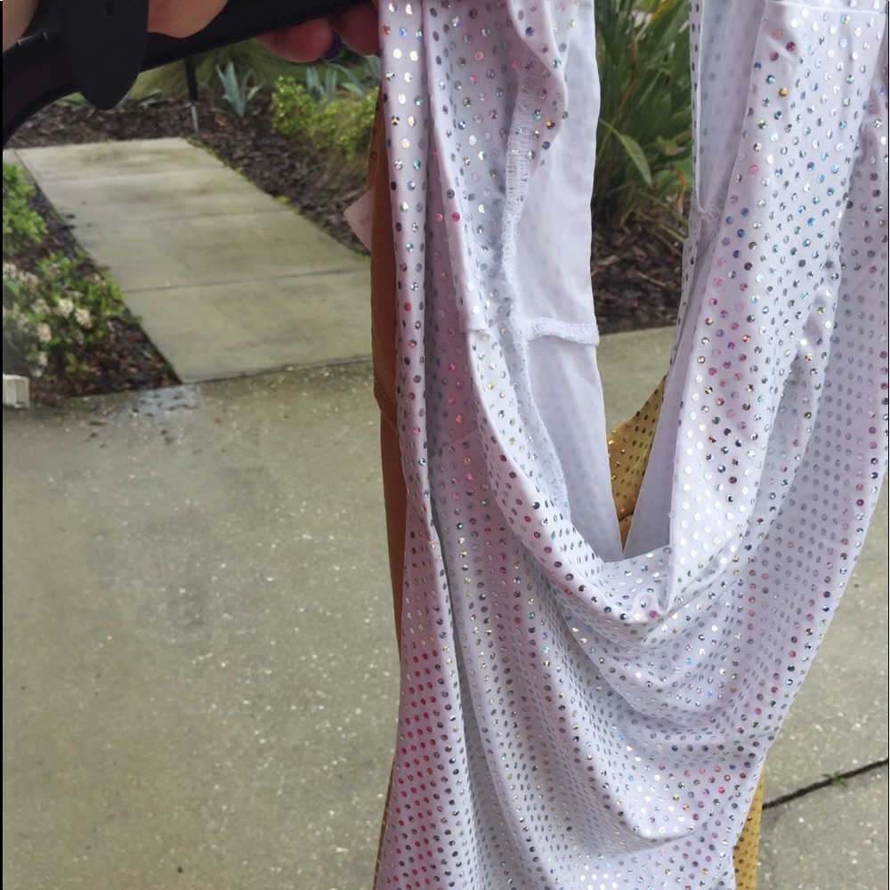 Dance top with sequins one white one gold
